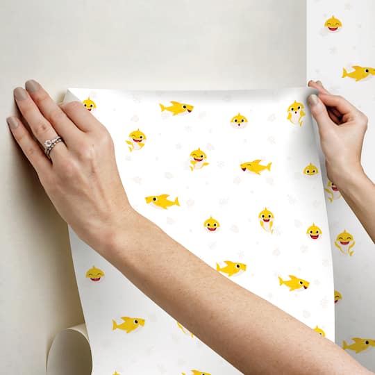 RoomMates Baby Shark Cream Peel & Stick Wallpaper
